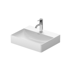 Duravit DuraSquare 23565000141 Раковина накладная 500х400мм без перелива, 2 намеч отв под смес, с WonderGliss, цвет: белый фото