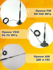 АНТЕННА АВТОМОБИЛЬНАЯ НА МАГНИТНОМ ОСНОВАНИИ ТРИАДА-76-24 МА Best