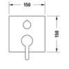 Duravit C.1 C14210011010 Смеситель для душа скрытого монтажа (наружная часть квадрат) с переключателем потоков, цвет: хром