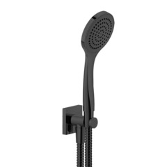 Gessi Rilievo 59123#299 Душевой комплект, состоящий из вывода воды на1/2", держателя, шланга 1,50 м и душевой лейки, цвет: nero XL фото