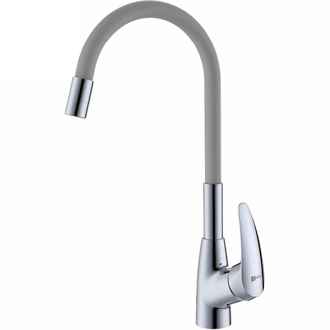 Lemark Linara LM0415C-GRAY Смеситель для кухни, с гибким изливом, хром/серый