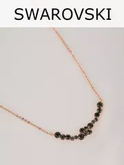 Тонкое колье Млечный путь с серыми кристаллами Swarovski