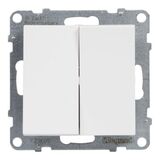 Переключатель двухклавишный - Legrand SUNO - 10АХ 250В безвинтовые зажимы - Белый — фото 2