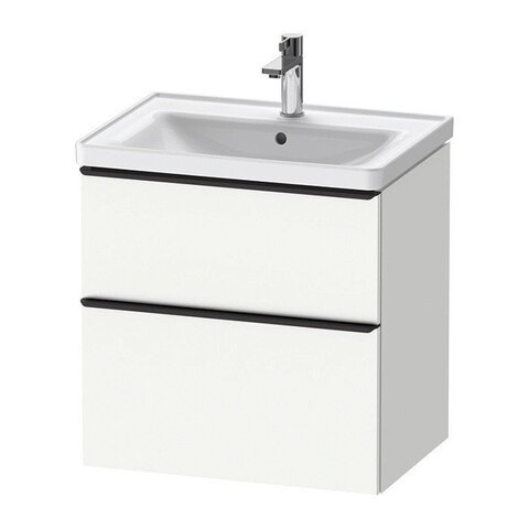 Duravit D-Neo DE435401818 Тумбочка подвесная, 634x452хh625 мм, 2 ящика, цвет: Белый матовый (для раковины 236765)