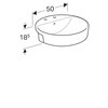 Geberit VariForm 500.783.01.2 Раковина полувстраиваемая в столешницу круглой формы, 50 см, с двумя отв. под смеситель, с отв. перелива