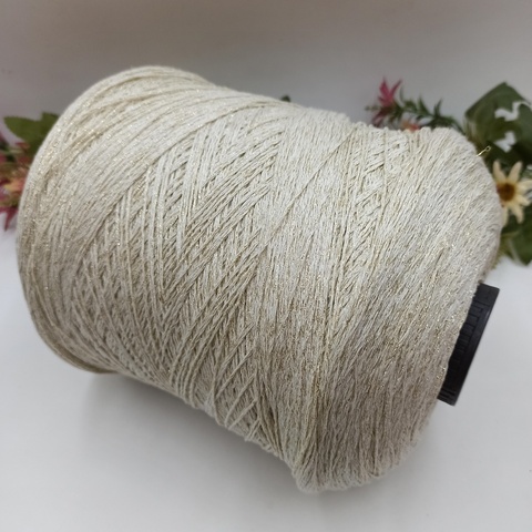 Арт Cotton Lurex - 02 Айвори + золото