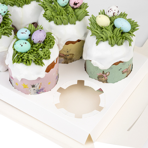 Коробка сундучок 25*17*12 см (для 6 капкейков) Белый, с окном