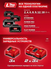 ЗУБР 20 В, 165 Н·м, 2 АКБ LMS (2 А·ч), бесщеточная ударная дрель-шуруповерт, сумка (ДБУ-165-22)