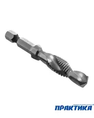 Сверло метчик ПРАКТИКА М10 шаг 1,5, длина 72 мм, хвостовик HEX 1/4