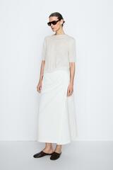 Massimo Dutti Юбка-миди с запахом - STUDIO, кремовый