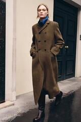 ZARA ПАЛЬТО В КЛЕТКУ ИЗ 100% ШЕРСТИ — ZW COLLECTION, КОРИЧНЕВЫЙ