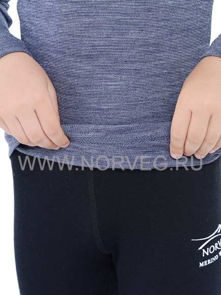 Термобелье футболка Norveg Soft  детская с длинным рукавом синяя - 5