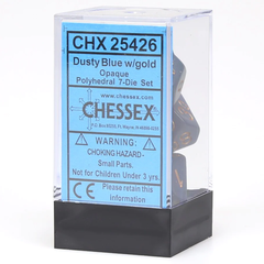 Chessex 7-dice set Dusty Blue/Copper