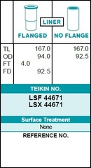 Гильза блока цилиндров TEIKIN LSX44671 (4шт/упак) не хонингованная