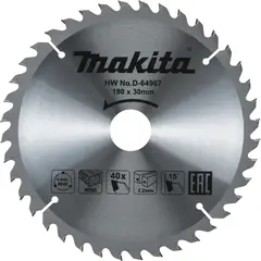 Пильный диск для дерева, 190x30x2.2/1.4x40T Makita D-64967