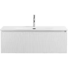 BelBagno UNO-1000-1C-SO-BO База под раковину подвесная с фрезерованными ручками по всей длине фасада с одним выкатн. ящ., Bianco Opaco, 1000x455x350 фото