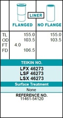Гильза блока цилиндров TEIKIN LSF46273 (4шт/упак) не хонингованная