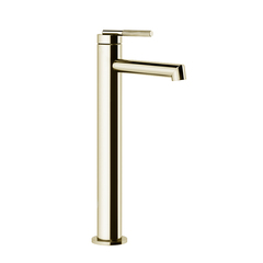 Gessi Ingranaggio 63504#727 Смеситель для раковины высокий с коротким изливом. Без донного клапана, цвет: Brushed Brass PVD фото