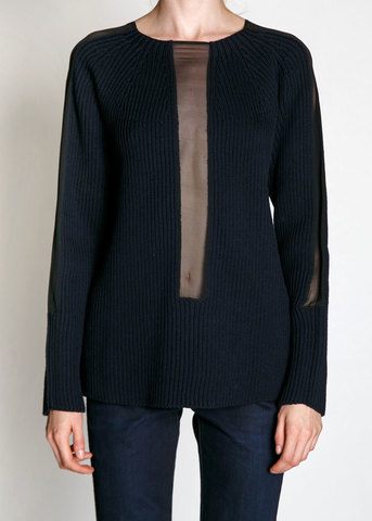 Свитер из шерсти с шифоном COSTUME NATIONAL
