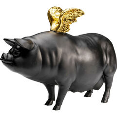 Фигура декоративная Flying Pig «Летящая свинья» 21 см, Чёрный