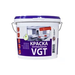 Краска интерьерная для стен и потолков VGT ВД-АК-2180, акриловая, белоснежная, 15 кг, 15328---