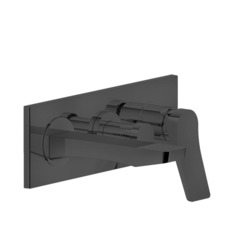 Gessi Rilievo 59139#299 Встраиваемый смеситель для ванной на 2 источника, с изливом 169мм и переключателем (внешние части), цвет: nero XL фото