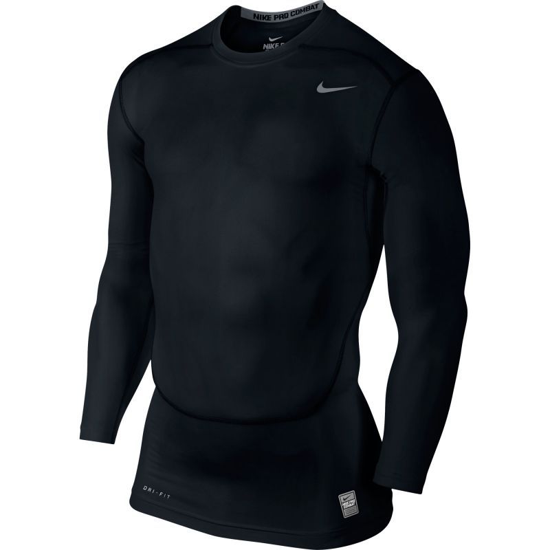 Футболка компрессионная Nike Hypercool Comp LS Top /Рубашка компрессионная беговая чёрная
