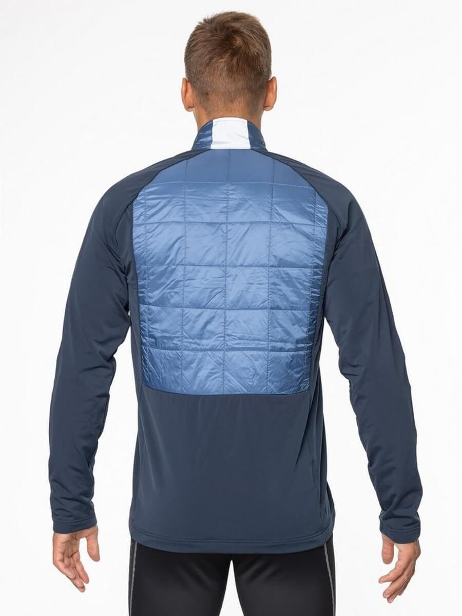 Мужская тренировочная беговая куртка Moax Tauri Stretch Fit серо-синяя - 2