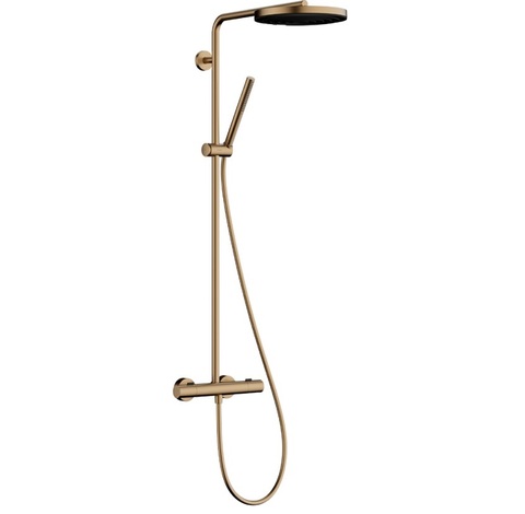 Hansgrohe Pulsify S Puro Showerpipe 1jet 24222140 Душевая стойка с термостатом, шлифованная бронза