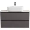 BelBagno KRAFT-800-2C-SO-GSO База под раковину подвесная с фрезерованными ручками по всей длине фасада с двумя выкатн. ящ., Темно-Серый Мат.,800x455x500