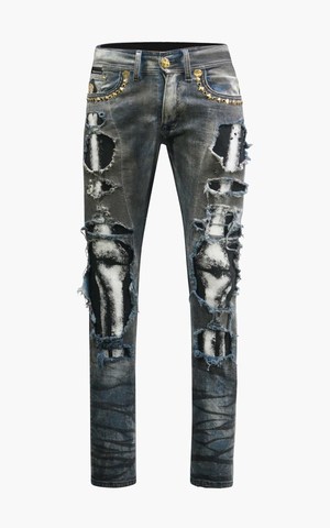 The Saints Sinphony | Джинсы мужские THEM BONES DENIM DARK BLUE WASH TSG418 перед