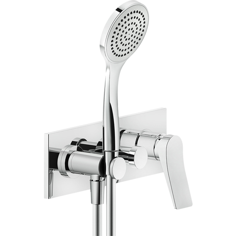 Gessi Rilievo 59140#031 Встраиваемый смеситель для душа на 2 источника, с душевой лейкой и переключателем (внешние части), цвет: хром