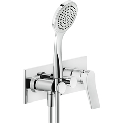 Gessi Rilievo 59140#031 Встраиваемый смеситель для душа на 2 источника, с душевой лейкой и переключателем (внешние части), цвет: хром фото
