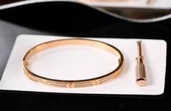 16237- Браслет LOVE small model pave lux качество white/rose/yellow VGOLD