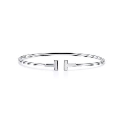 Браслет из белого золота 750 проба, Tiffany. Коллекция T narrow, 💕