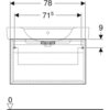Geberit Renova Plan 879090000 Тумба под раковину, 78x46.3x47.2см, матовый белый / меламиновое покрытие, ультраглянцевые белые / пленочное покрытие