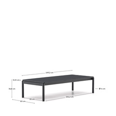 Журнальный столик Sorells из серого алюминия 63 x 149 см