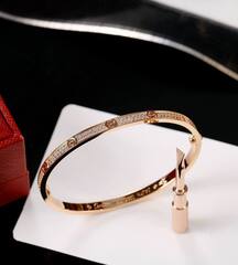 16237- Браслет LOVE small model pave lux качество white/rose/yellow VGOLD