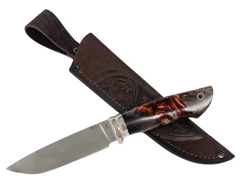 Нож Соболь, Bohler K340 рукоять стаб.карельская береза, акрил композит
