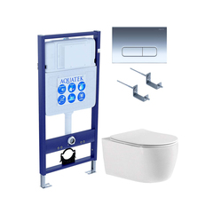 Aquatek SET Aquatek ЕВРОПА cmp016 SET Aquatek ЕВРОПА cmp016 (рама Aquatek Standard INS-0000012, клавиша KDI-0000016, крепеж KKI-0000002+унитаз ЕВРОПА AQ1106-00 с тонким сиденьем sc) фото