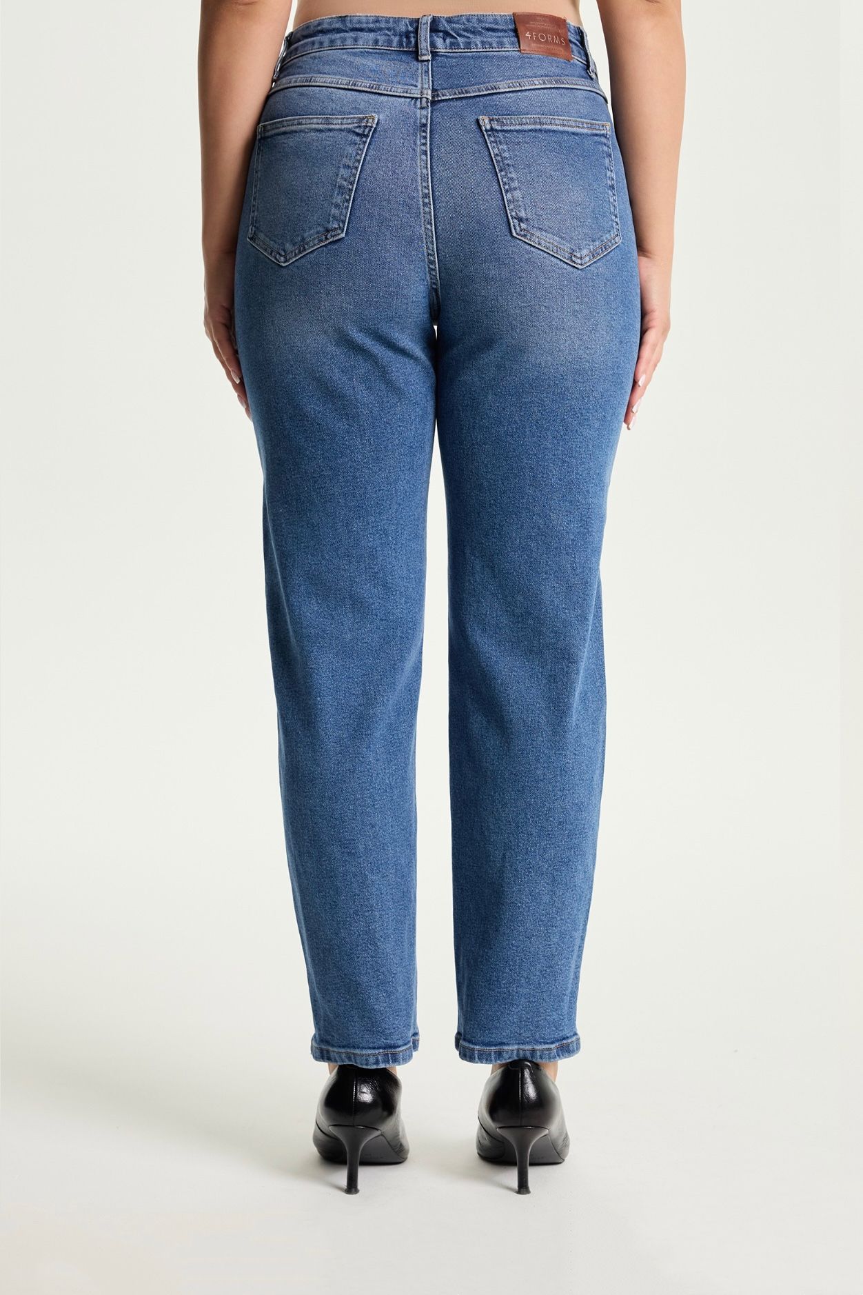 Джинсы Mom fit, синий