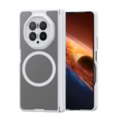Усиленный чехол с белыми рамками и с MagSafe для Honor Magic V6, серия Expn Series Magnetic от Dux Ducis