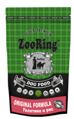 ZooRing Original Formula сухой корм для взрослых собак всех пород (телятина,рис) 2 кг