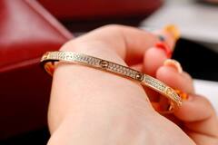 16237- Браслет LOVE small model pave lux качество white/rose/yellow VGOLD