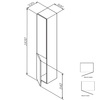 Am.Pm M90CHR0306WG GEM. шкаф-колонна. подвесной. правый. 30 см. двери. push-to-open. цвет: белый. глянец