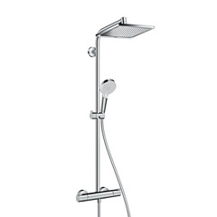Hansgrohe Crometta E 27281000 Душевая система внешнего монтажа с термостатом 120,1 см с верхней лейкой 24х24 см фото