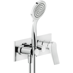 Gessi Rilievo 59141#031 Встраиваемый смеситель для ванны на 2 источника, с душевой лейкой и переключателем (внешние части), цвет: хром фото