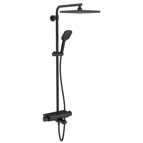 Teska DK3680 Душевая стойка Mira с термостатом и изливом, черная