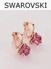 Клипсы Миражи с розовыми кристаллами Swarovski