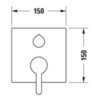 Duravit C.1 C15210017010 Смеситель для ванны скрытого монтажа (наружная часть квадрат) с переключателем и обратным клапаном, цвет: хром